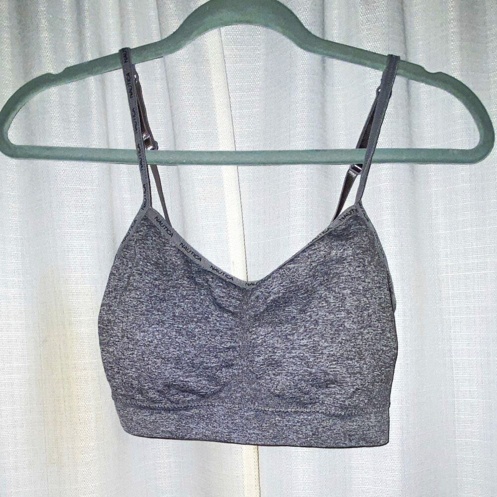 Nautica Intimates Gray Wireless Bralette Pullover Adjustable Straps Size M